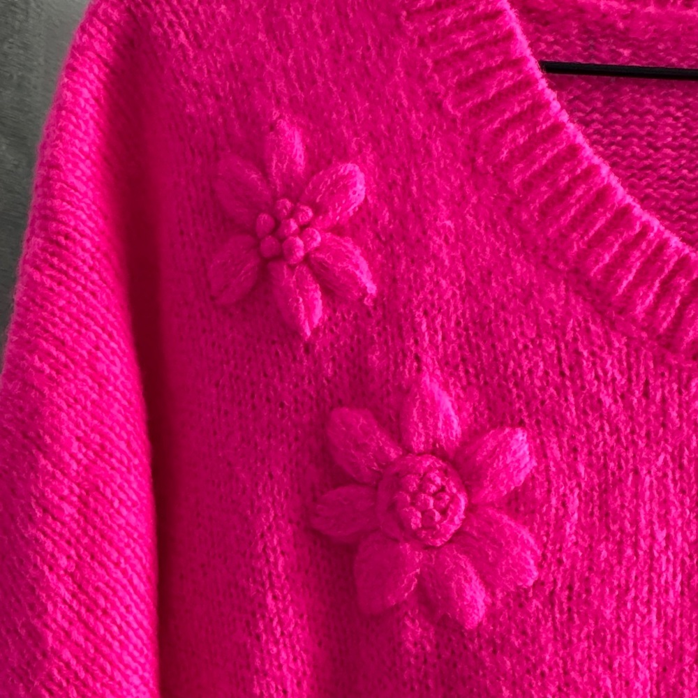 Lilly Pulitzer Elizabelle Fruit Pink Coastal Floral Sweater XL NWOT - Picture 4 of 9